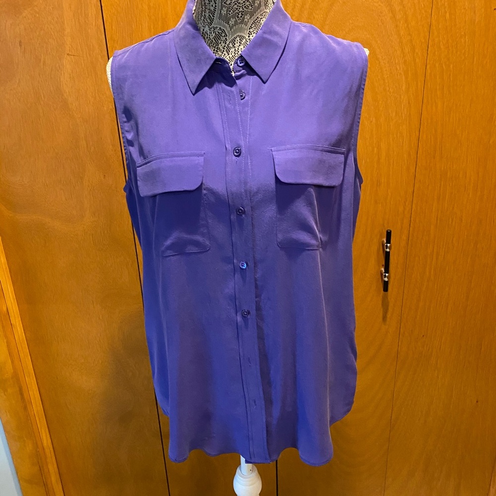 Sleeveless silk top